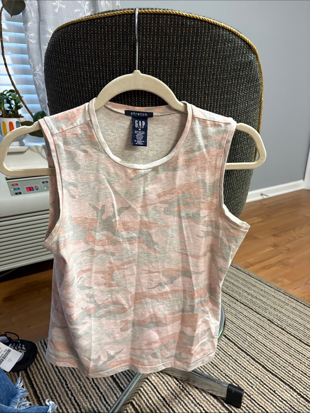 GAP Pink & Light Gray Camo Tank Top
